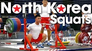 North Korea Back Squats 2015 World Weightlifting Championships [upl. by Loris885]