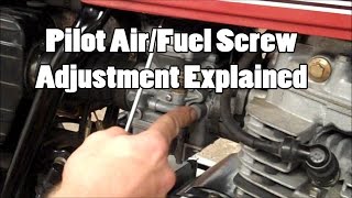 Pilot AirFuel Screw Adjustment Explained  Single Carb  Part 1 [upl. by Aicilihp496]