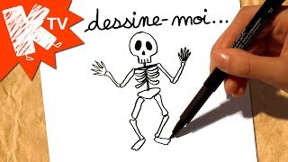 Dessinemoi un Squelette 💀  dessin Halloween [upl. by Killie]