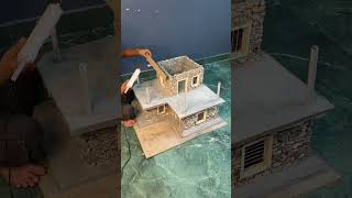 Superb Miniature house using Stones stonehouse crafts recycling house shorts shortsvideo [upl. by Julina]