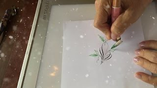 How to make Christmas Flourishing calligraphy by Suzanne Cunningham [upl. by Bolen]