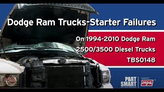 Starter Failures on 1994  2010 Dodge Ram 25003500 Diesel Trucks [upl. by Eniarda]