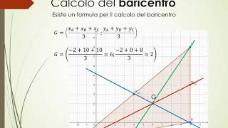 Calcolo del baricentro di un triangolo [upl. by Yrallih]