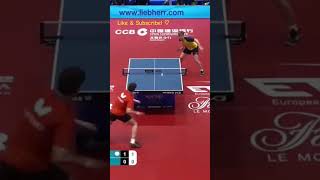 backhand chopblock Moregard vs Ovtcharov [upl. by Jit]