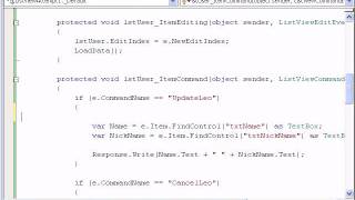 Listview Edit amp Update using Item Command Part 4 [upl. by Bonnes]