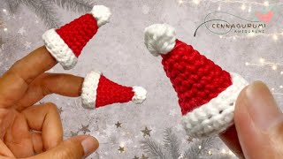 Crochet Christmas Ornaments  Crochet Christmas Mini Santa Hat Ornaments [upl. by Euqinomahs30]