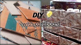 Desk Organizer Idea 💡from Wast Cardboard Easy carft idea craft artandcraft [upl. by Atterg214]