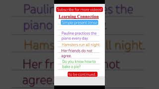 Simple present tense sentences English language spoken English shorts short learningconnection [upl. by Huntingdon29]