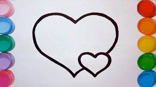 VẼ TRÁI TIM  TÔ MÀU TRÁI TIM  CÁCH VẼ TRÁI TIM ĐƠN GIẢN  HOW TO DRAW HEARTS  Dạy Bé Vẽ Đơn Giản [upl. by Nimaynib]