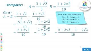 Cours Maths  exercices  3AC ثالثة إعدادي  Ordre et opérations  darija [upl. by Anivahs]