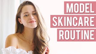 GRWM in NYC  Model Skincare Routine [upl. by Bounds]