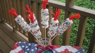 4th of July edible quotMARSHMALLOW SPARKLERSquot  How to make easy MARSHMALLOW SPARKLERS [upl. by Ycram626]