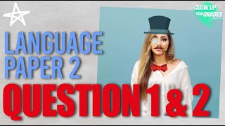 Language Paper 2 Q1 and 2  GCSE Revision Guide  AQA [upl. by Glynias]