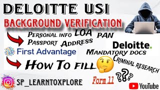 Background Verification DELOITTE  First Advantage  Background Verification  deloitte [upl. by Hathcock985]