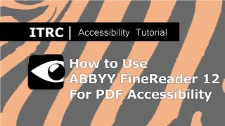 Accessibility Tutorial How to use ABBYY FineReader 12 [upl. by Ecyob]