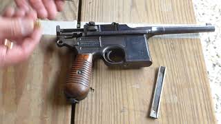 Mauser quotBroomhandlequot C96 Pistol Loading amp Shooting [upl. by Eleazar]