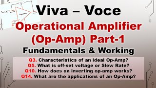 OpAmp  Operational Amplifier  VivaVoce  Part  1  Fundamentals [upl. by Lewendal]