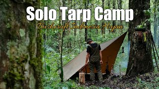 Solo Tarp Camp  Bushcraft Indonesia Hujan [upl. by Kovacev]