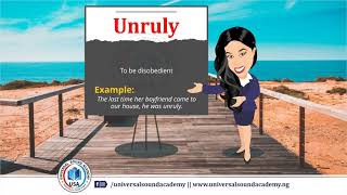 Unruly Universal Sound Academy  Pronunciation Meaning and Example [upl. by Ahsata]