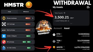 Hamster Combat Withdrawal Deposit HMSTR Coin to Bybit Binance or TON Wallets [upl. by Ciri540]