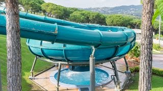 Water World Lloret  The Storm Trichterrutschen  Space Bowl Slides Onride [upl. by Nuahsed715]