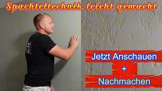 Schnelle Spachteltechnik mit Gipsputz  günstig schnell leicht  DIY  Patrick Zeller [upl. by Esenej]