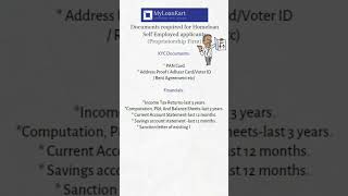 Homeloan Checklist for Selfemployed Applicants homeloan homeloans [upl. by Gerrard]
