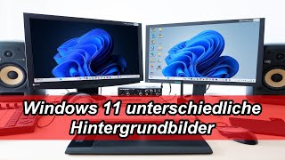 Windows 11 Unterschiedliche Hintergrundbilder für mehrere Monitore festlegen [upl. by Belter]