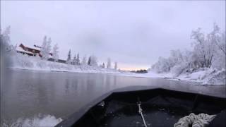 Mini Jet Boat Winter River Running Chena River Alaska [upl. by Demb]