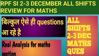 RPF SI EXAM 23 DEC All SHIFTS REVIEW FOR MATHS SECTION  MATHS IMP TOPIC [upl. by Esimaj]