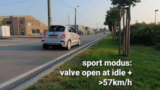 Abarth 595 Akrapovic exhaust mode comparison acceleration sound in normalsportunplugged [upl. by Lander]