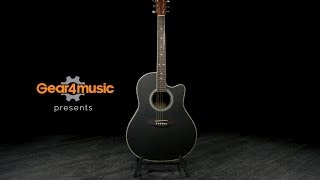 Roundback Electro Acoustic Guitar by Gear4music Black  Gear4music demo [upl. by Ahsaya399]