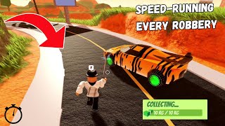 SpeedRunning Every Jailbreak RobberyRoblox Jailbreak [upl. by Pelligrini]