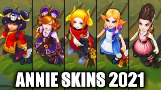 All Annie Skins Spotlight 2021 League of Legends [upl. by Atteyram452]