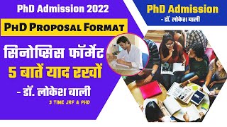 PhD Proposal Format 2024  PhD synopsis Format BY Dr Lokesh Bali [upl. by Engelhart]