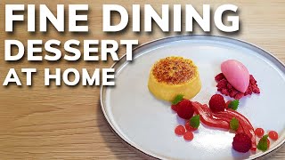 Michelin star CRÈME BRÛLÉE  Fine Dining Raspberry Dessert [upl. by Elleirb284]