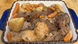 Slow Cooker Pot Roast w Carrots and Potatoes [upl. by Ateekal]