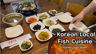 Korean food guide   fish stew  Korean  Style Fish stew cuisine  monkfish dish [upl. by Verdi]