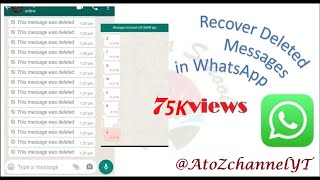 How to recover WhatsApp deleted message  WAMR WhatsApp  WAMR app  in Hindi  Part 6 75k [upl. by Asirrak]