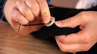 How to Attach a Button to a Knitted Scarf  Buttons amp Sewing Tips [upl. by Sivehc]