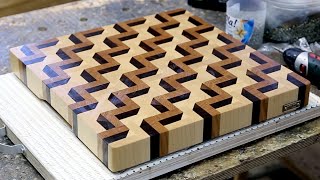 Making a 3D end grain cutting board 3 [upl. by Ahsik]