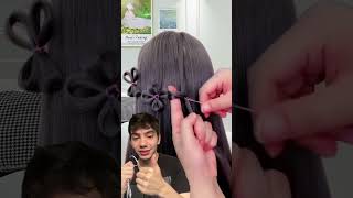 Faça penteados floridos e estilosos com apenas alguns elásticos 🌸💇‍♀️ Penteado Moda Beleza [upl. by Winograd995]