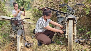 Repairing the broken motorbike engine of a farmer who had trouble carrying firewood [upl. by Odlonyer]