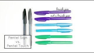 Pentel Touch Brush Pen vs Pentel Sign Pen  Which Pentel Pen to use for Handlettering [upl. by Yttocs]