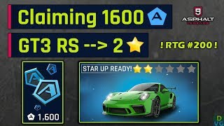 Asphalt 9  Claiming 1600 Tokens  GT3 RS to 2 stars  RTG 200 [upl. by Papotto]