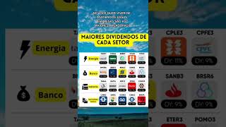 Maiores Pagadores de Dividendos por Setor  2024 dividendos investimentos bolsadevalores fiis [upl. by Rustin]