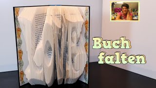 Motiv 32 Buch falten book folding einfache Falttechnik Schritt für Schritt erklärt [upl. by Anaujait]