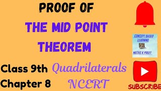 Class 9 Maths  Proof of The Mid Point Theorem  Chapter 8 Quadrilaterals NCERT 📝 Mathskpreet [upl. by Shepperd]