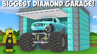 I found BIG DIAMOND GARAGE WITH SECRET MONSTER TRUCK in Minecraft  NEW HUGE CAR [upl. by Yroggerg]