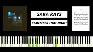 Sara Kays  Remember That Night BEST PIANO TUTORIAL amp COVER [upl. by Aicilaanna]